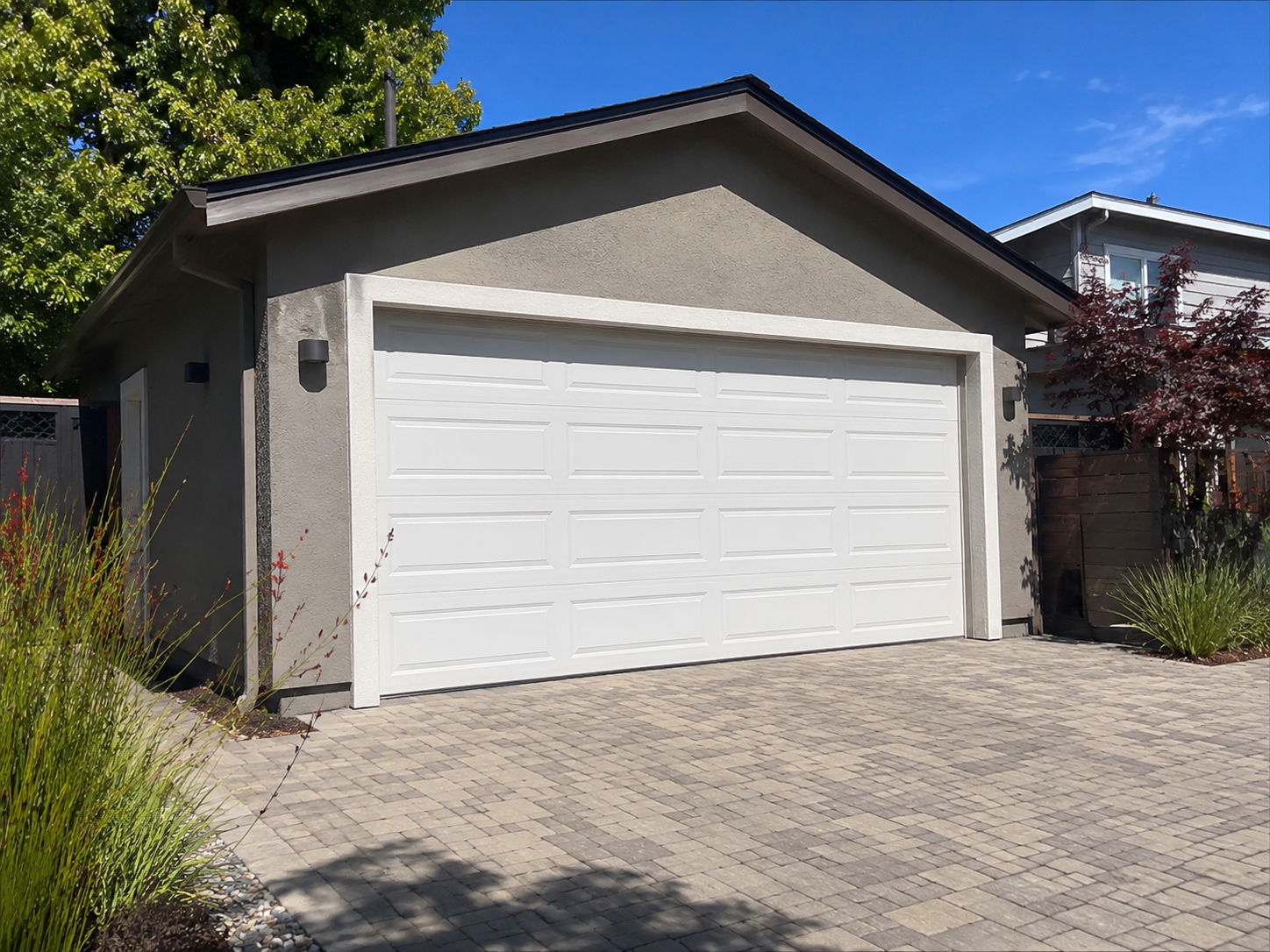 Custom carriage-house garage door on a Vintage Hills Pleasanton home